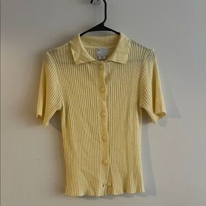 ASOS Yellow Button Down Ribbed Shirt